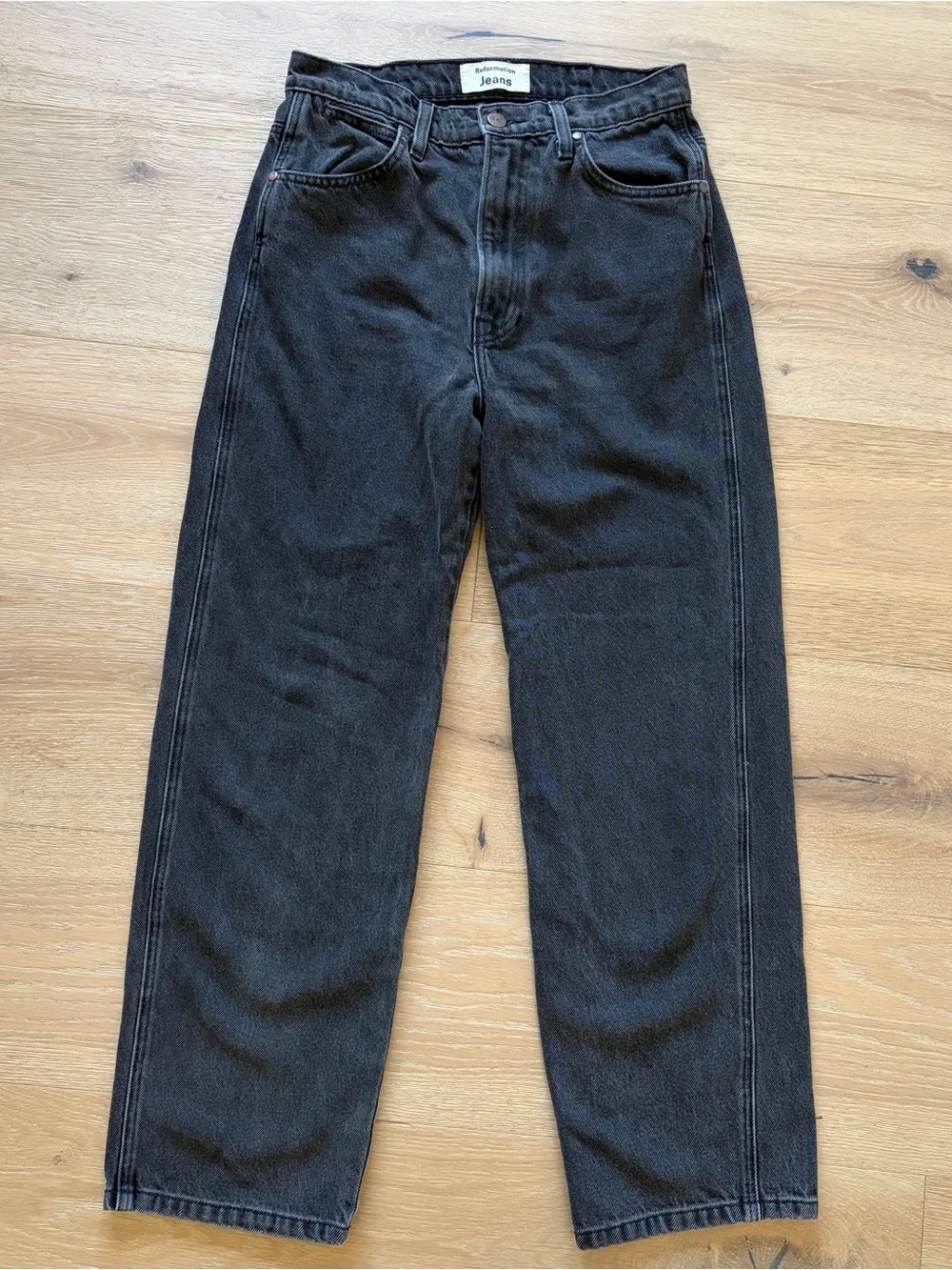 Reformation Cowboy Jeans Women’s Size 27 Seine Black High Rise Straight Leg*@1
